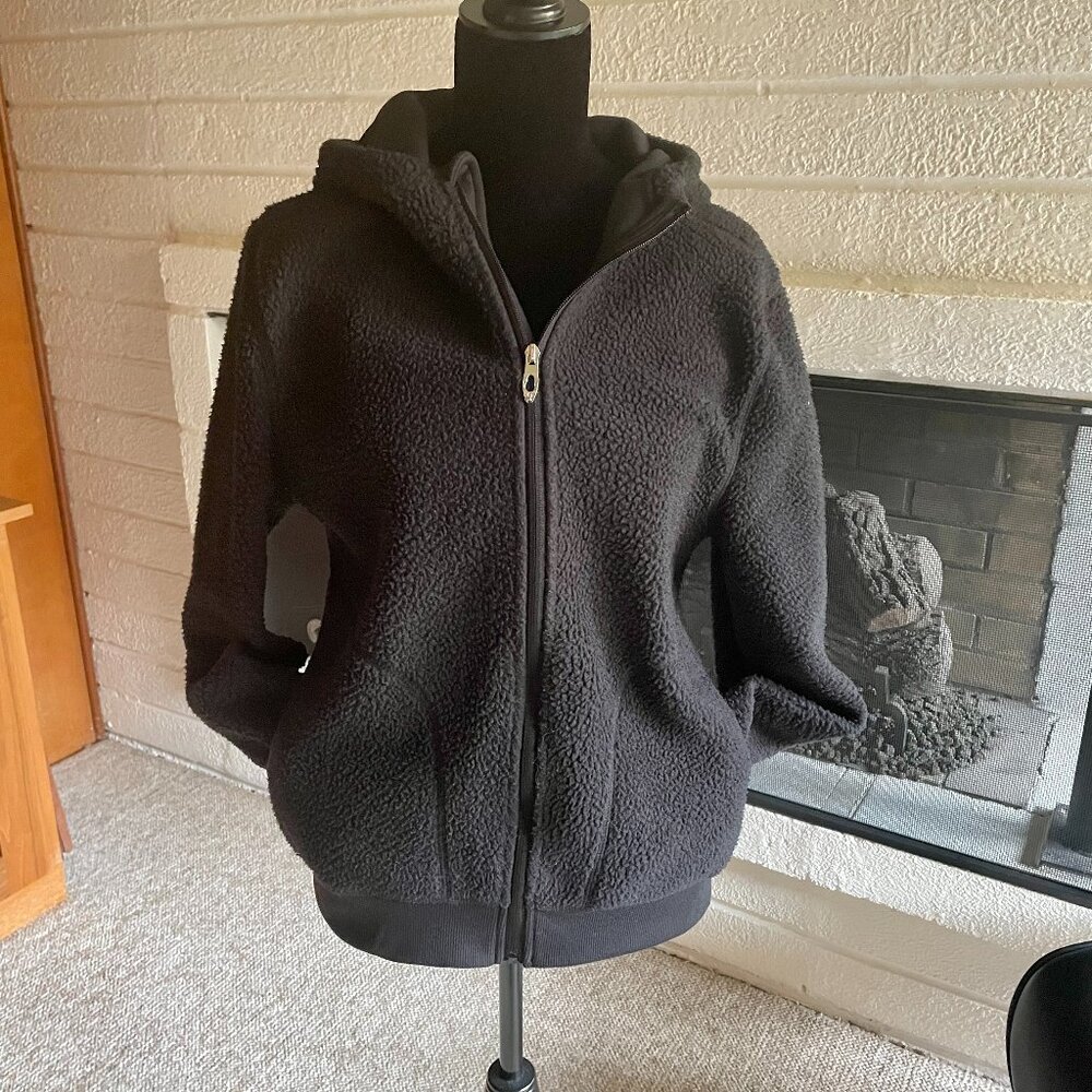 Spyder Black Lydia Sherpa Hooded Full Zip Jacket size M